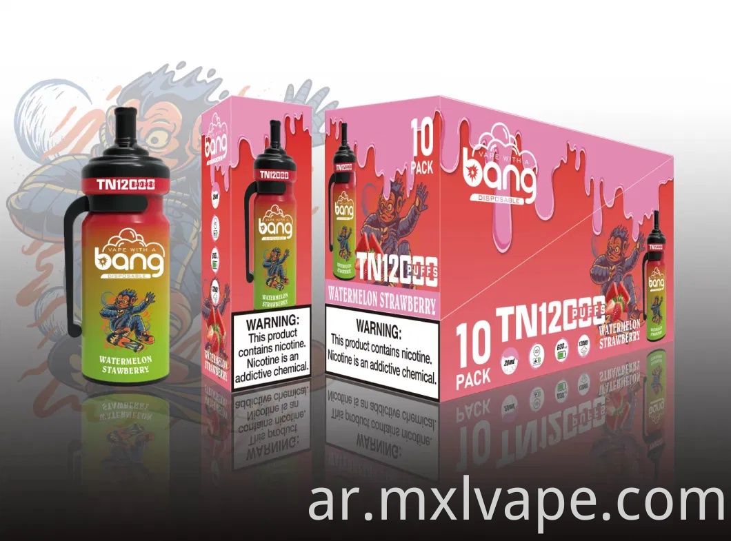 الصين بالجملة المخصصة المخصصة للتصرف Vaper Pen Bang TN 12000 نفخة في الأسهم